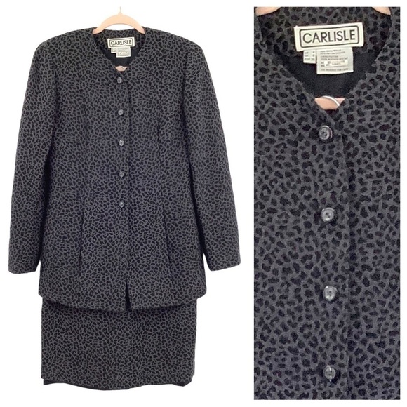 Carlisle Jackets & Blazers - Carlisle Leopard Wool Blend Suit Set 6/8